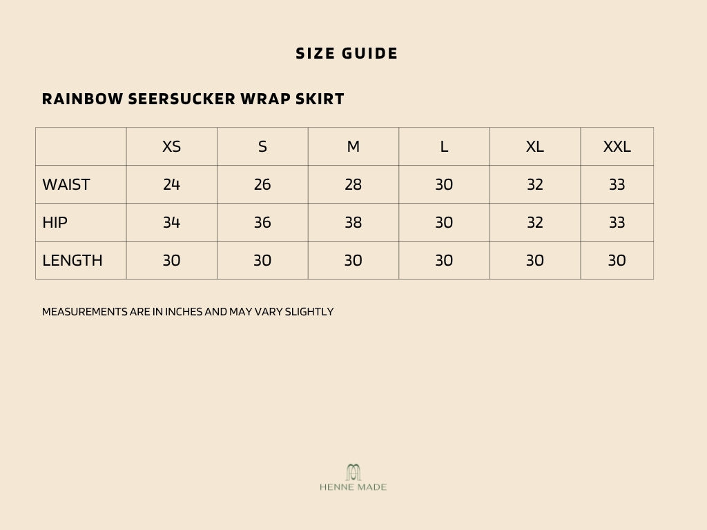 Rainbow Seersucker Wrap Skirt