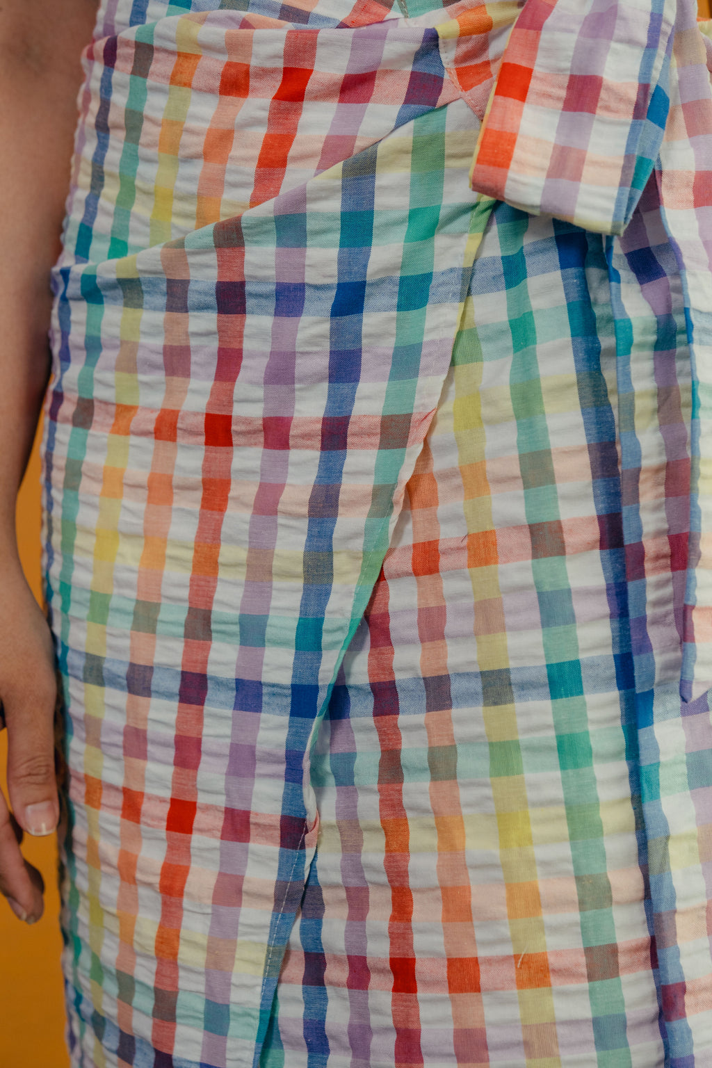 Rainbow Seersucker Wrap Skirt