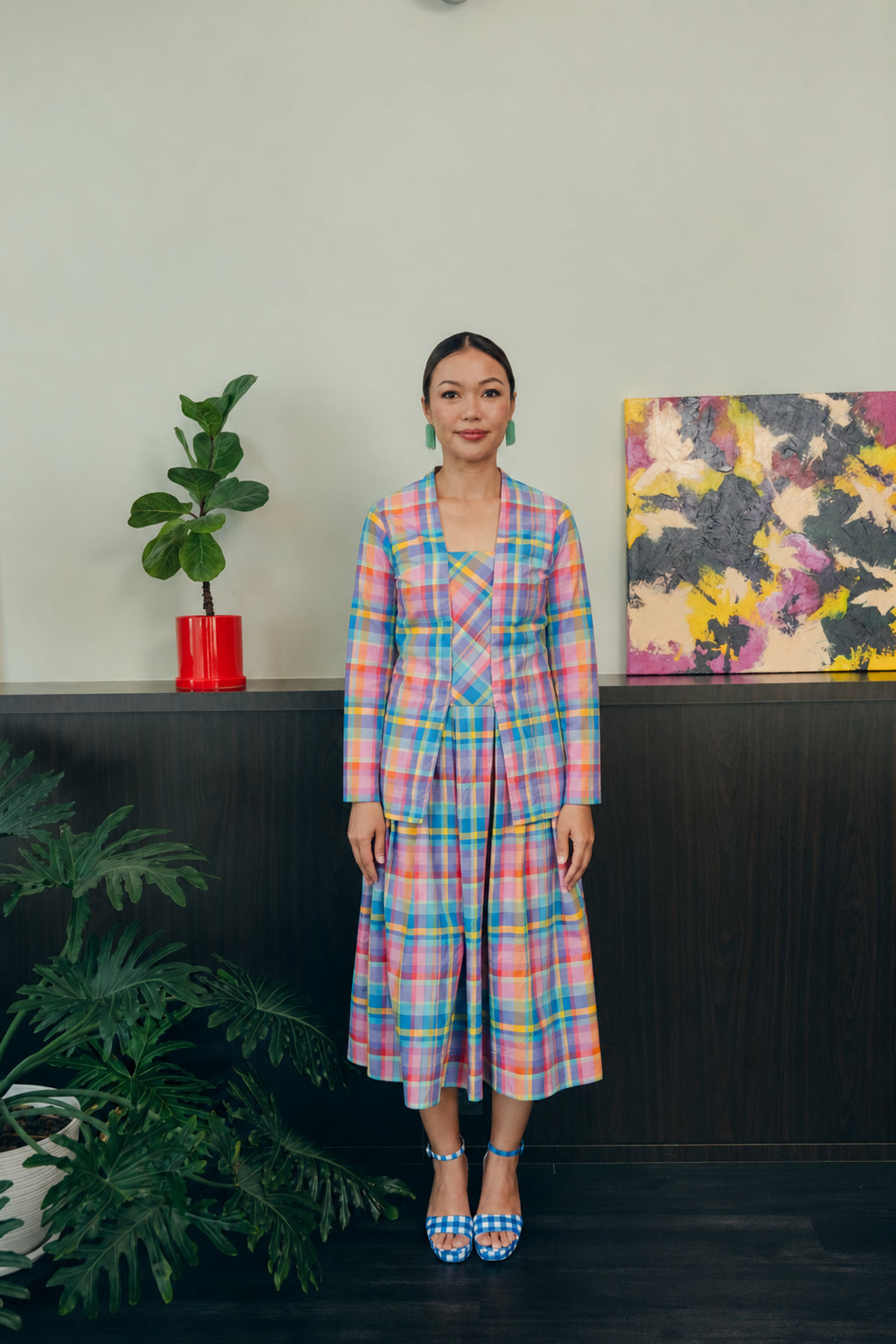 Rainbow Pelikat Kebaya Kutubaru (Long Sleeves)