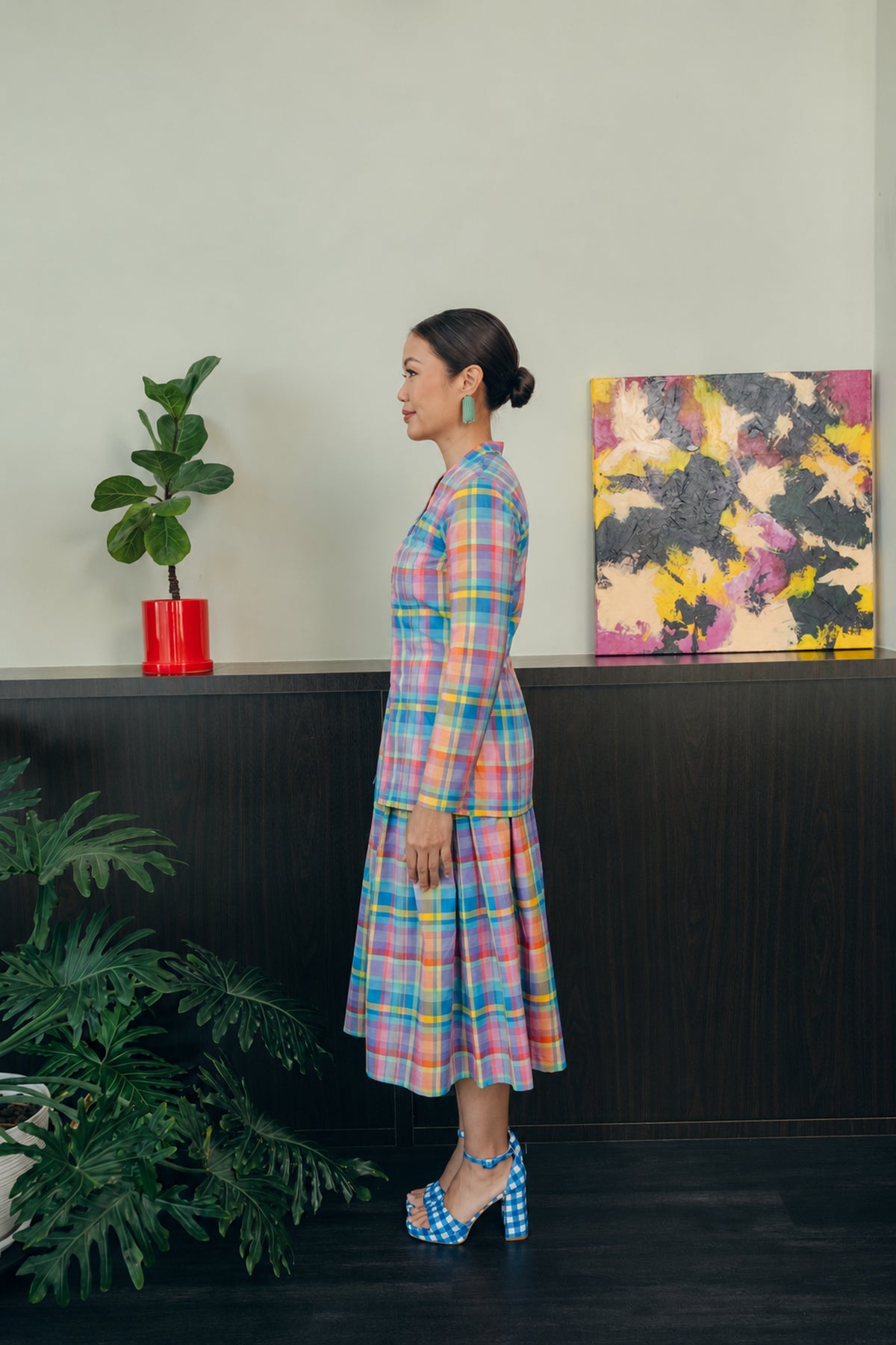 Rainbow Pelikat Kebaya Kutubaru (Long Sleeves)